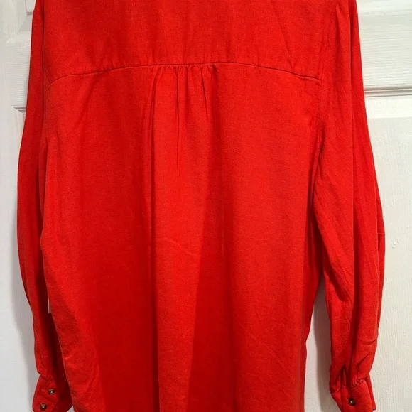 LC Lauren Conrad Red Button Down Shirt - Picture 2 of 4